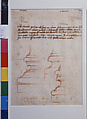 Designs for the Profiles of the Bases of Columns and Moldings for the Medici 
Chapel (recto); Plan of Architectural Complex (verso), Michelangelo Buonarroti (Italian, Caprese 1475–1564 Rome), Red chalk, pen and brown ink